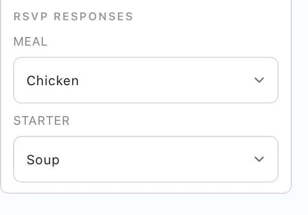 Review or update a guest's RSVP responses from the guest editor.