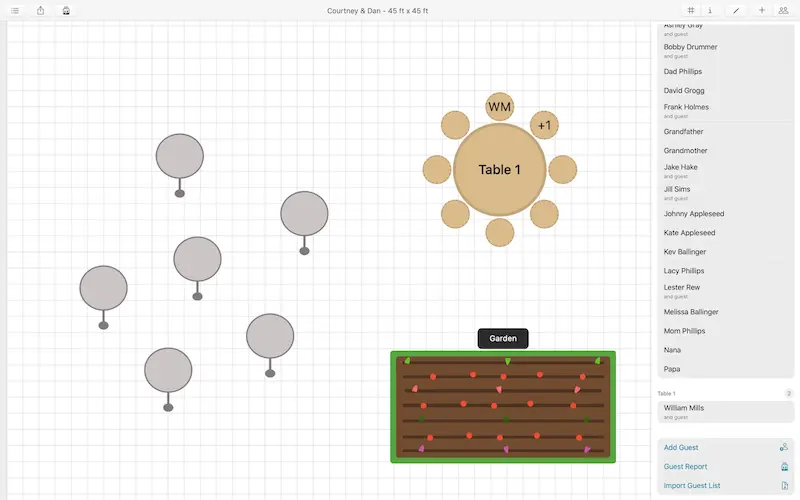 Seat Puzzle for Mac Guest List