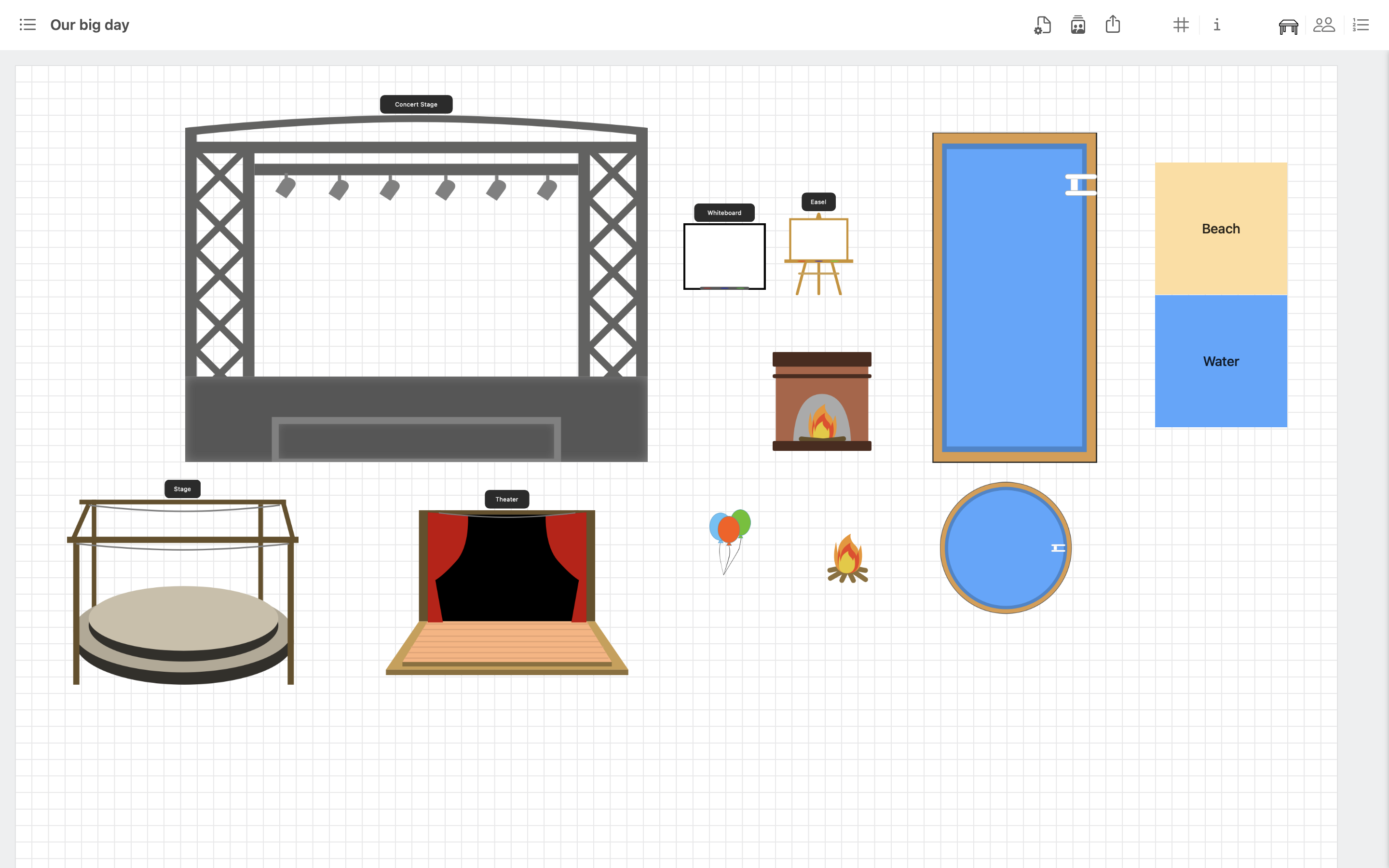New library additions include stages, whiteboards, fire, pools, and more.