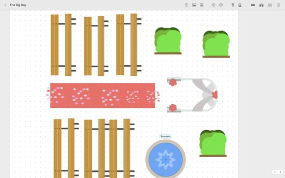Example of a wedding ceremony seating chart and diagram